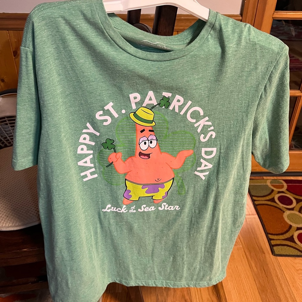 Green Nickelodeon SpongeBob SquarePants St. Patrick's Day Shirt Sz XL